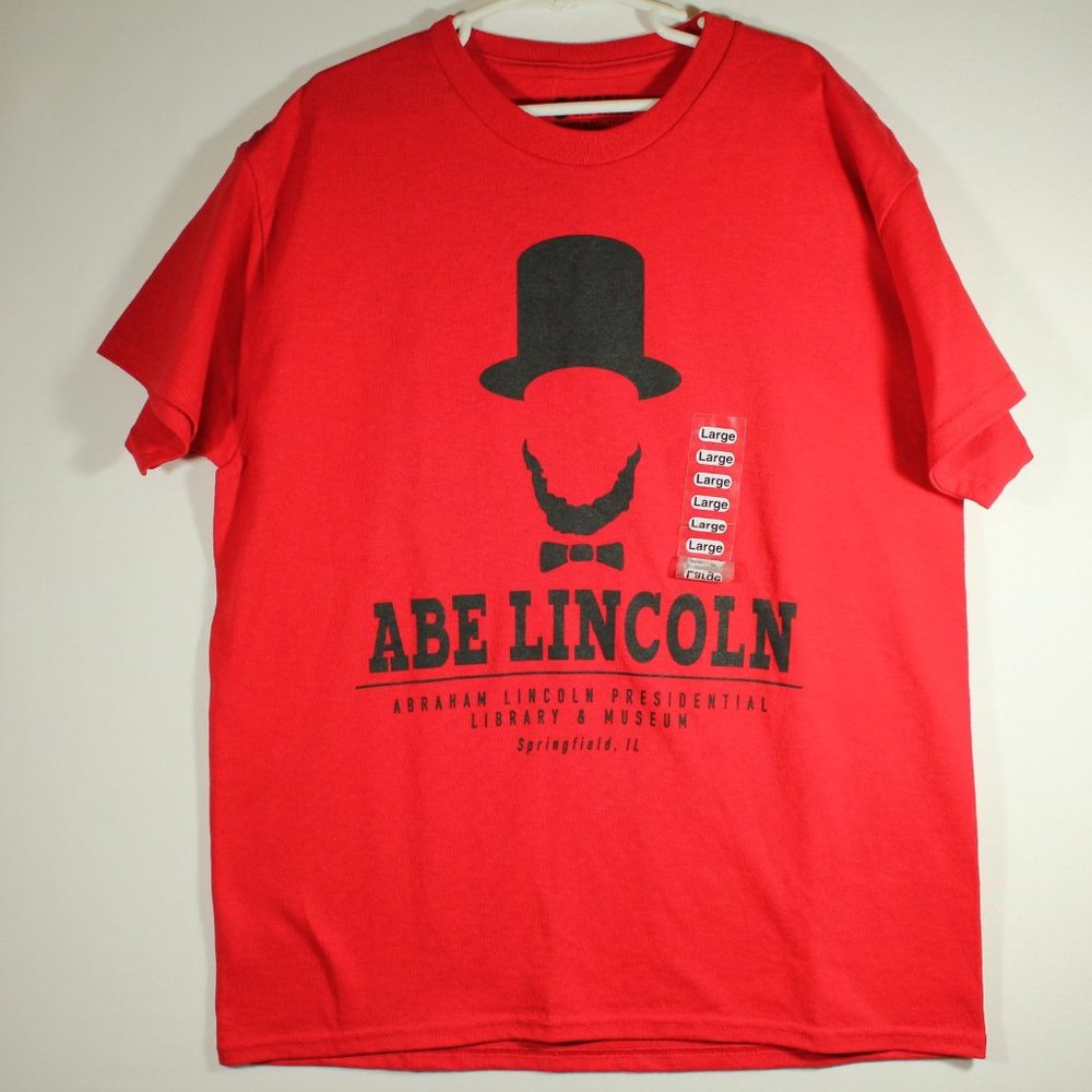 Abraham Lincoln Presidential Library & Museum Kid's Large Red Short Sleeve Shirt